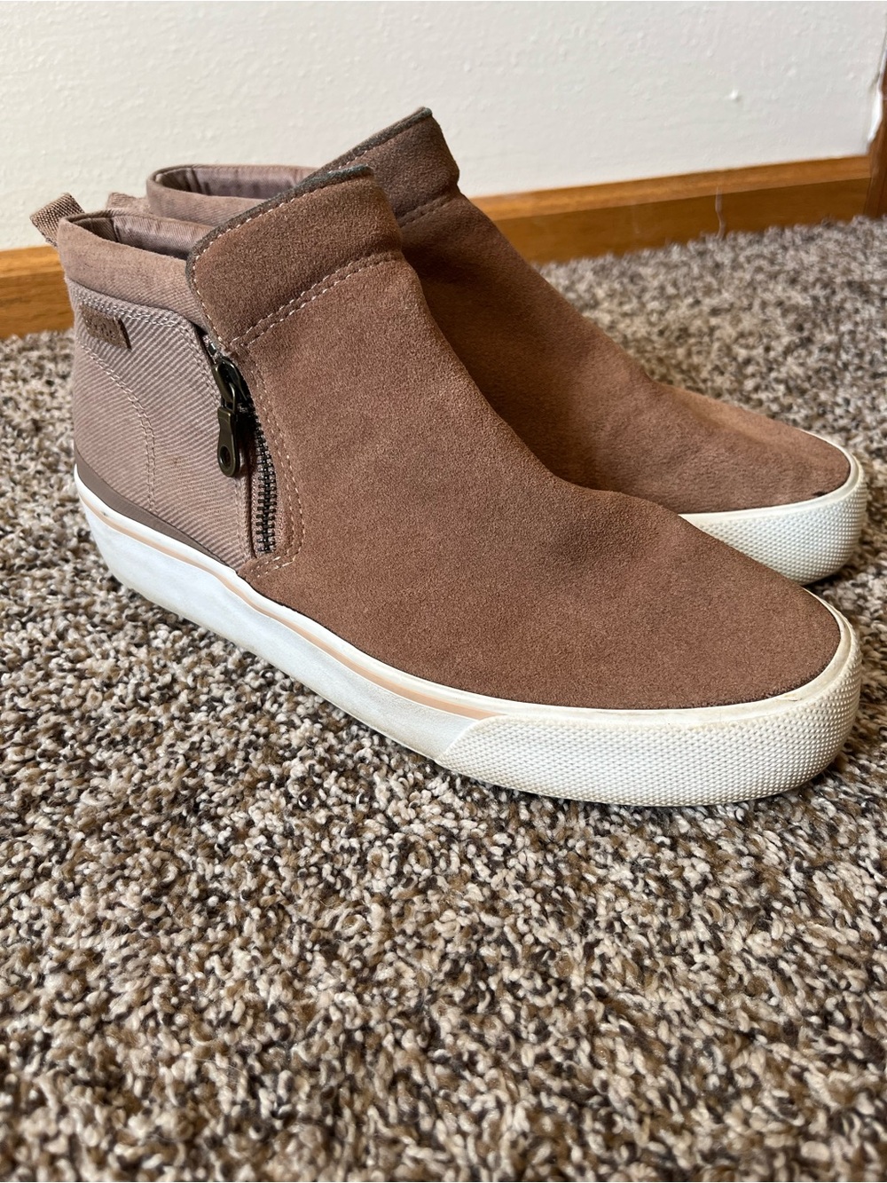 Keds Cooper Zip Bootie in Brown Suede/Canvas Women’s Size 9 Euro 40
